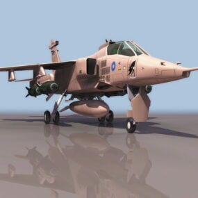 Modello 3d dell'aereo da attacco Sepecat Jaguar