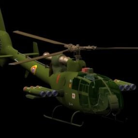 Sa 341 Armed Helicopter דגם תלת מימד