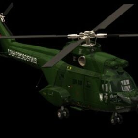 Helicóptero Aérospatiale Sa 330 Puma Modelo 3D