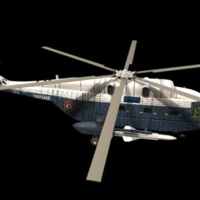 3d модель військового гелікоптера Super Frelon