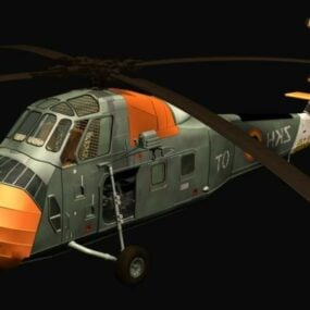 Uh-34 Choctaw Helicopter 3d model