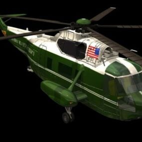 Modello 3d dell'elicottero Vh-3d Sea King