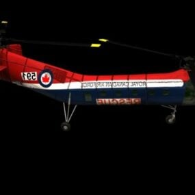 H-21 Workhorse Cargo Helicopter 3d-modell
