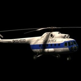 Mil Mi-8 엉덩이 수송 헬리콥터 3d 모델