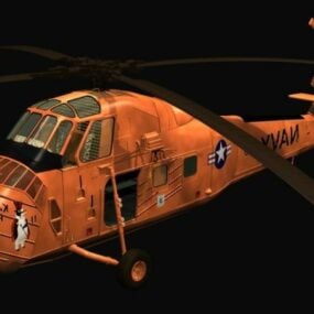 西科斯基H-34直升机3d模型