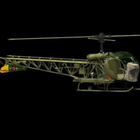 13д модель легкого вертолета H-3 Sioux