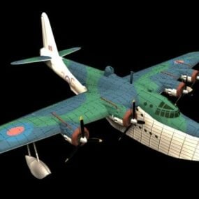 3д модель короткого бомбардировщика летающей лодки Сандерленд