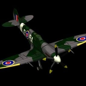 Model 3d Supermarine Spitfire Mk Xiv Fighter