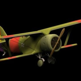 Polikarpov I-15 Biplane Fighter 3d model