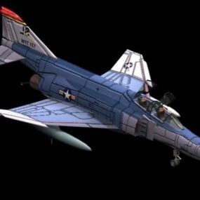 Modelo 4D do caça-bombardeiro F-3 Phantom