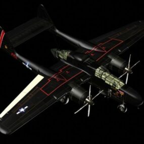 P-61 Black Widow Night Fighter 3d-malli