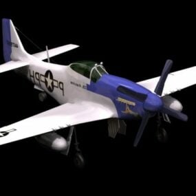 P-51 موستانگ جنگنده بمب افکن مدل 3 بعدی