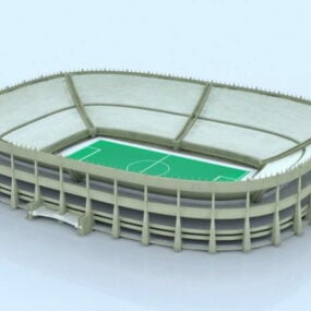 Modelo 3d do estádio de campo de futebol