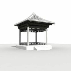 Modelo 3d del pabellón chino antiguo