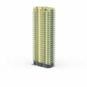3д модель многоэтажного жилого дома