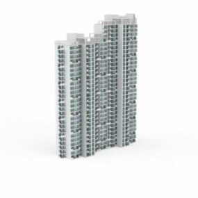 Modern lägenhetskomplex 3d-modell