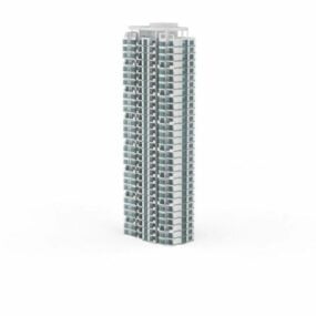 Moderne Tower Block Apartment 3d-modell