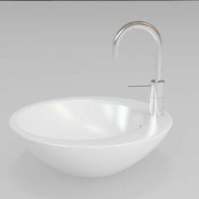 Round Bathroom Sink Vessel 3d model