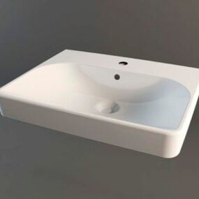 3д модель раковины на столешнице в ванной комнате