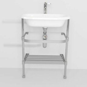Wall Mounted Basin With Stand 3d model