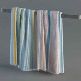 Asciugamano con supporto cromato modello 3d