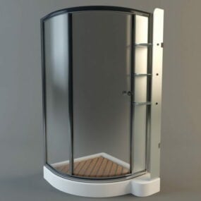 3d модель круглої кутової душової кабіни