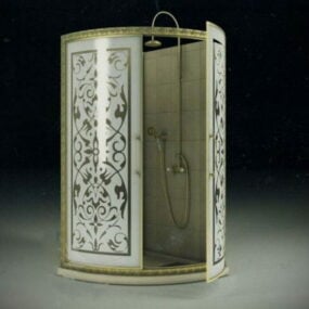 Model 3D kabiny prysznicowej w stylu vintage