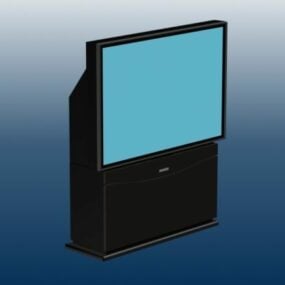 Litteä crt-projektori televisio 3D-malli