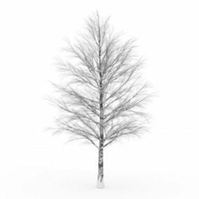 3д модель заснеженного голого дерева