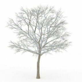 3д модель красивого снежного дерева