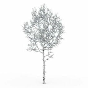 3д модель заснеженного дерева