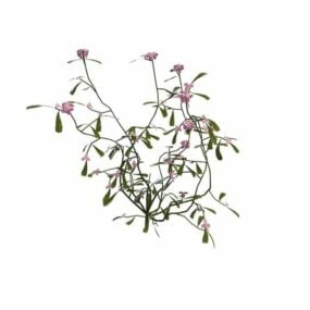 3д модель розовой цветущей травы