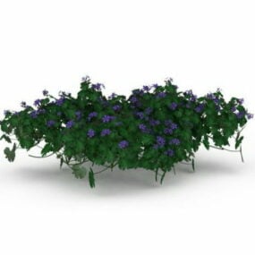 Lilla blomstrende busker 3d-modell