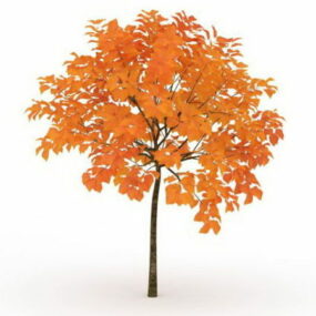 Modelo 3d da árvore de outono de bordo