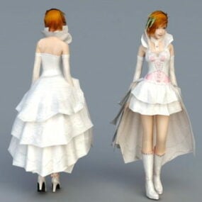 Svatební šaty nevěsta 3D model
