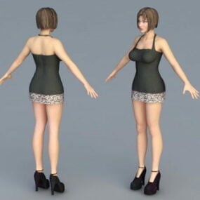 Hot Lady Character 3d model