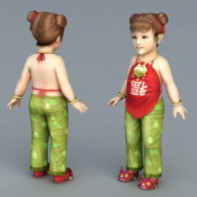Chinese Toddler Girl 3d model