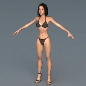 比基尼的女人 3d model