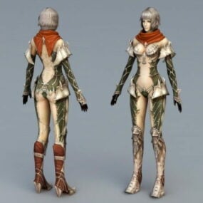 アニメ女性騎士3Dモデル