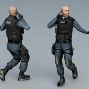 Agente especial Swat modelo 3d