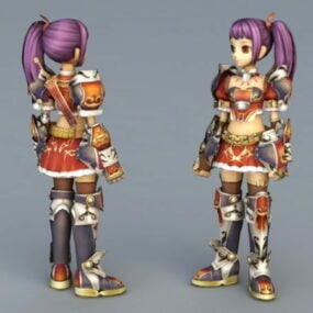 Anime Girl Warrior Elite 3d model