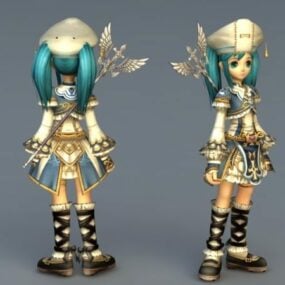 Anime Light Mage Girl 3d-modell
