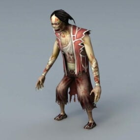 Model 3D dwunożnego zombie