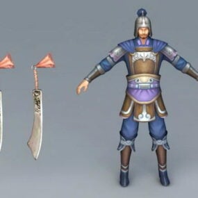 Starověký čínský voják koncept 3D model
