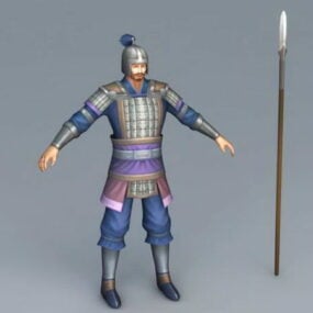 Modello 3d della fanteria cinese medievale