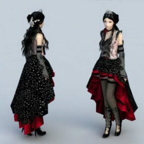 Gothic Beauty Girl 3d-malli