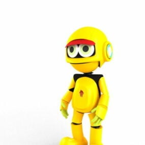 Κινούμενα κίτρινα ρομπότ τρισδιάστατο μοντέλο