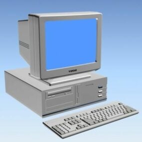 דגם תלת מימד של מחשב שולחני משנות ה-90