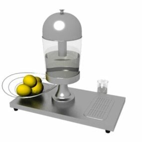 ジューサーマシンとレモン3Dモデル