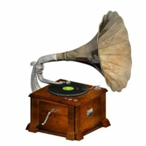 3D-Modell eines Vintage-Phonographen